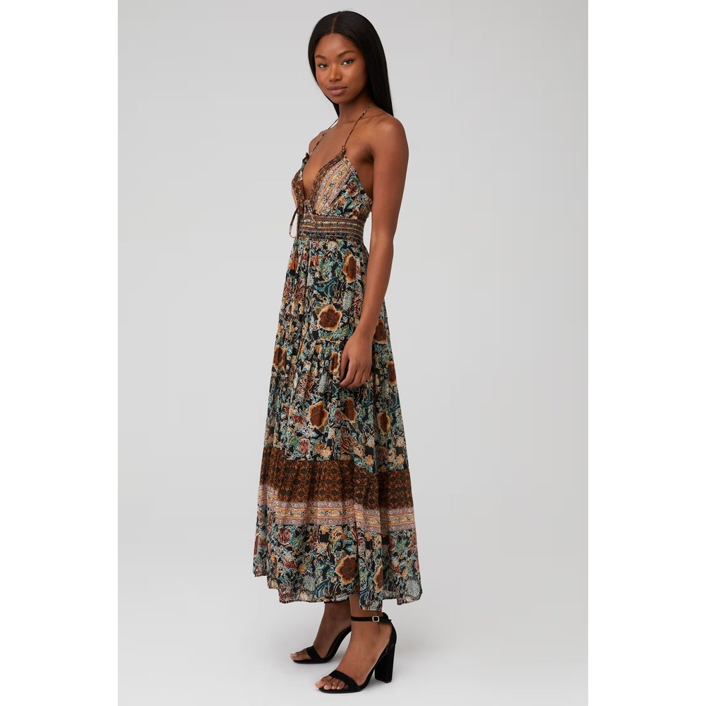 Free People Brown Floral Halter Maxi Dress - Picture 2 of 8
